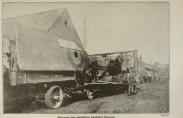 1917 - alter Druck - Abtransport eines abgeschossenen französischen Flugzeuges